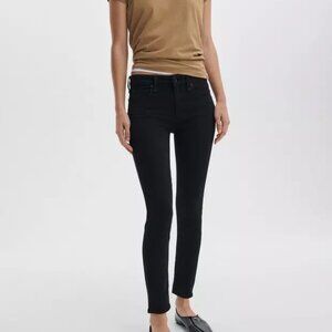 Rag & Bone Women's Black Five-Pocket Low-Rise Denim Skinny Jeans Size 25